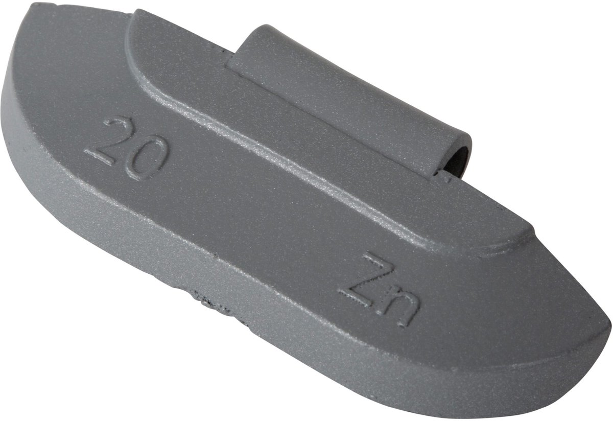Wielgewicht zink 20 gram – stalen velg, grijs – 100 stuks