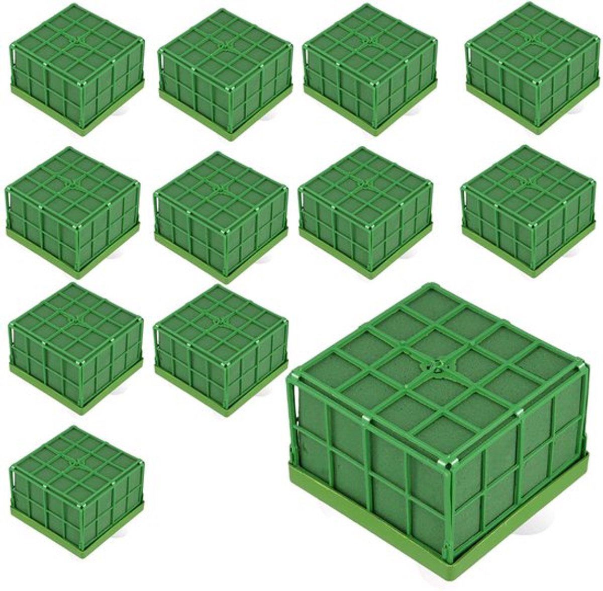 Bloemenschuimkooi 12 Stuks - Vierkante Bloemenschuimhouder - Zuignap - Bloemschikaccessoire - Bruiloft/Tafeldecoratie - Duurzaam Plastic/Fenolhars