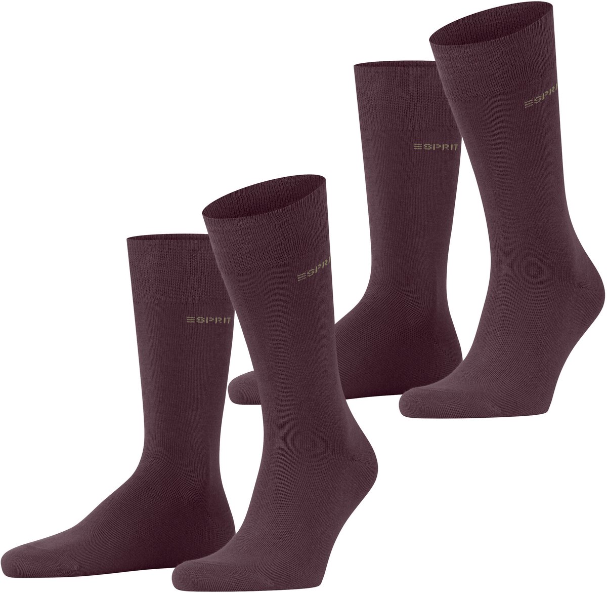 Esprit Basic Uni 2-Pack eenkleurig katoen multipack sokken heren rood - maat 39-42
