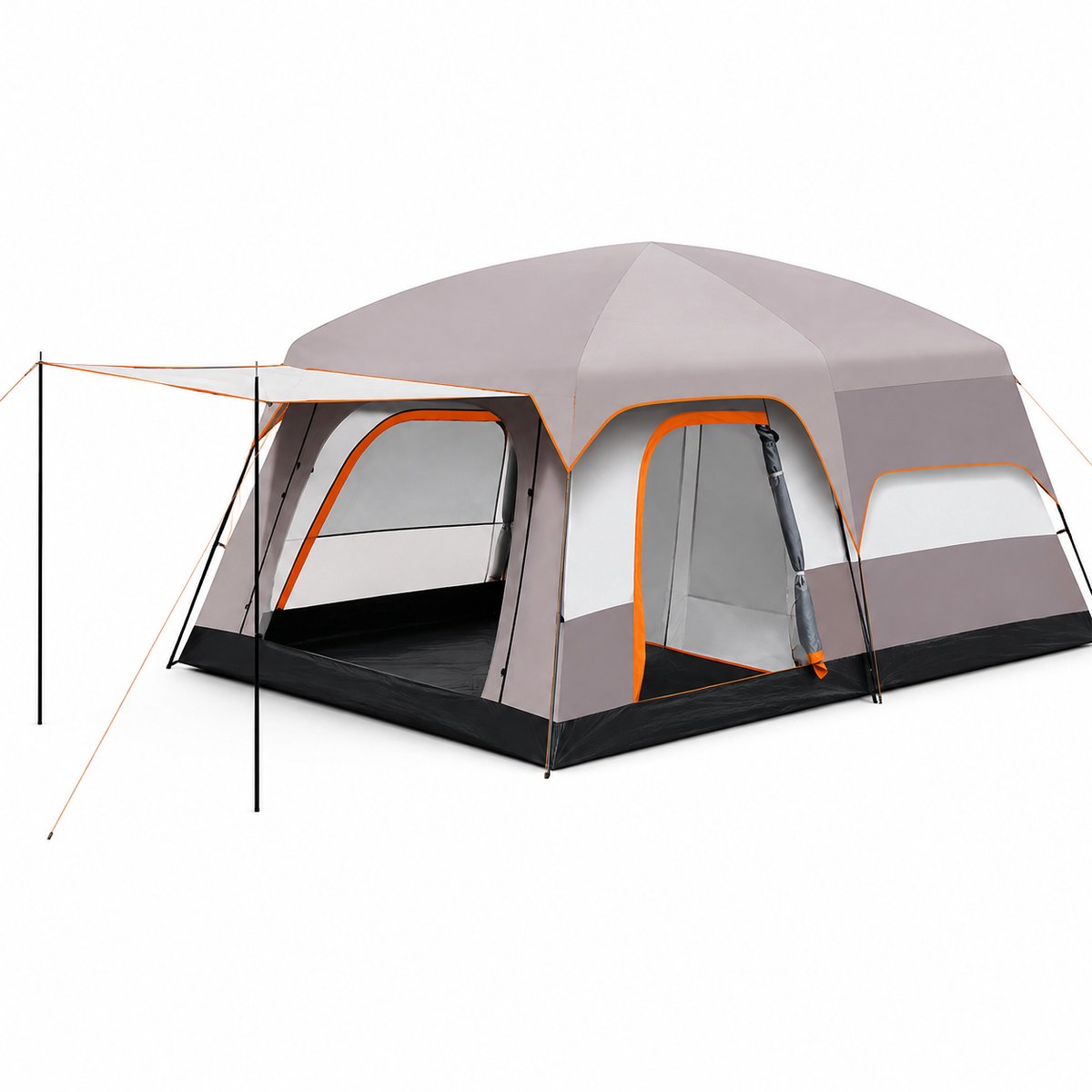 Sello! tent – kampeertent – kamperen – 2 slaapcabines – ruime voortent – 6-8 personen – ventilatie – L420 × B300 × H200 cm – groen