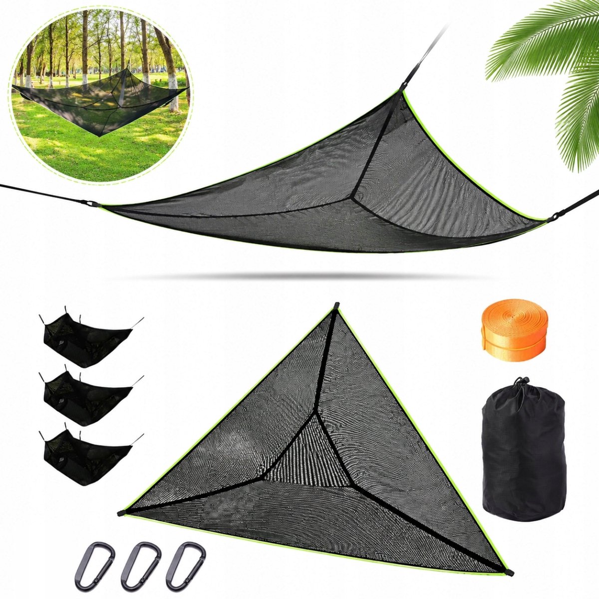 Driehoekige hangmat - Sterk canvas voor kamperen en tuin