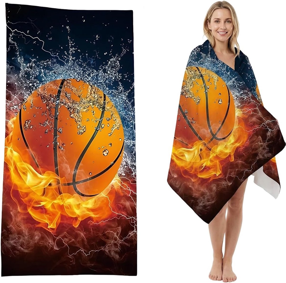 Strandlaken, Basketbal Microvezel Handdoek Licht Badlaken Sauna Handdoek Zachte Strandhanddoeken Sneldrogende Douchehanddoeken Fitnesshanddoek Microvezel Handdoeks voor Strand Zwemmen