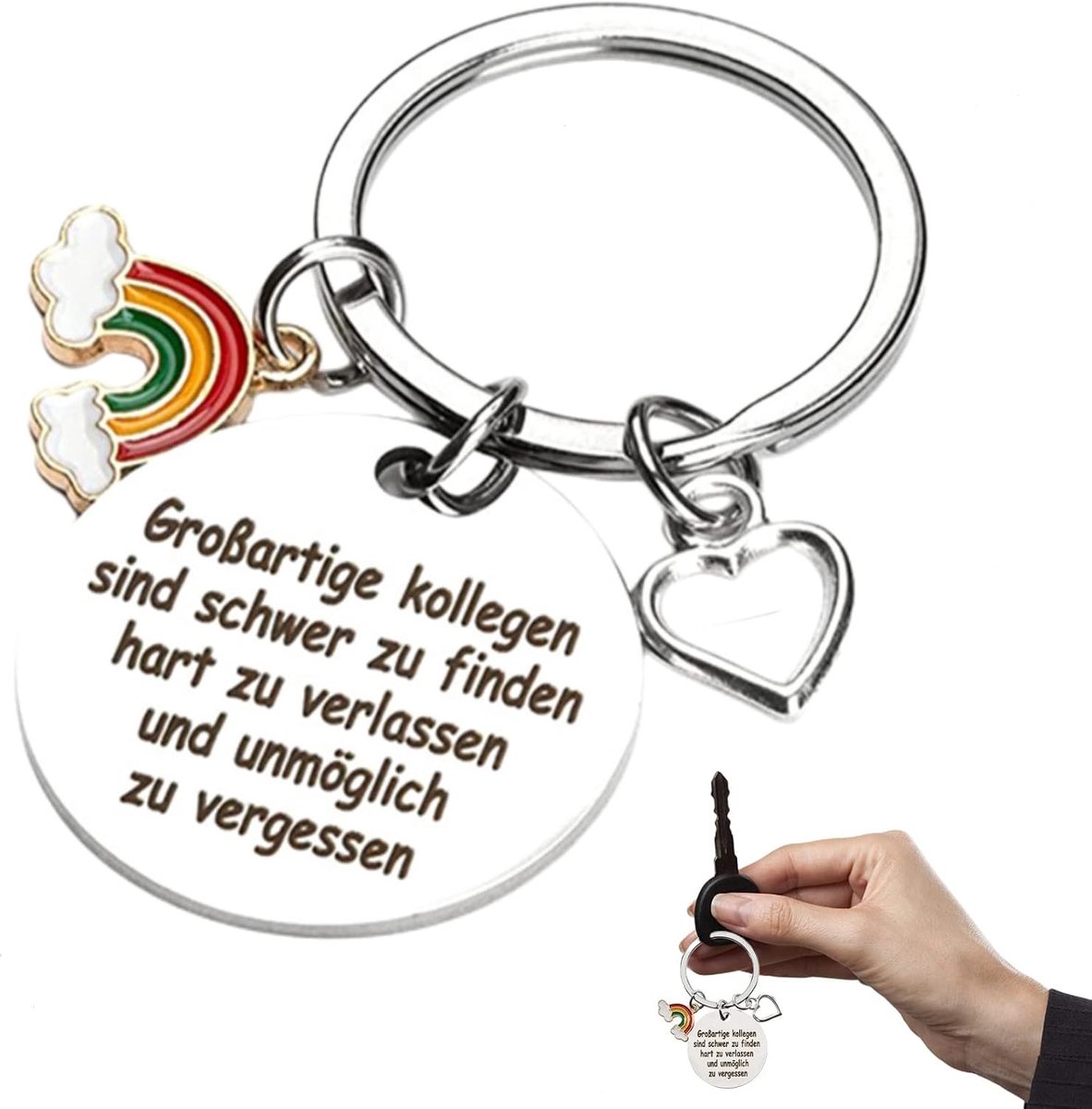 Afscheid sleutelhanger cadeau, collega vriendschapsgeschenken, motivatiegeschenken opvrolijken geschenken voor collega