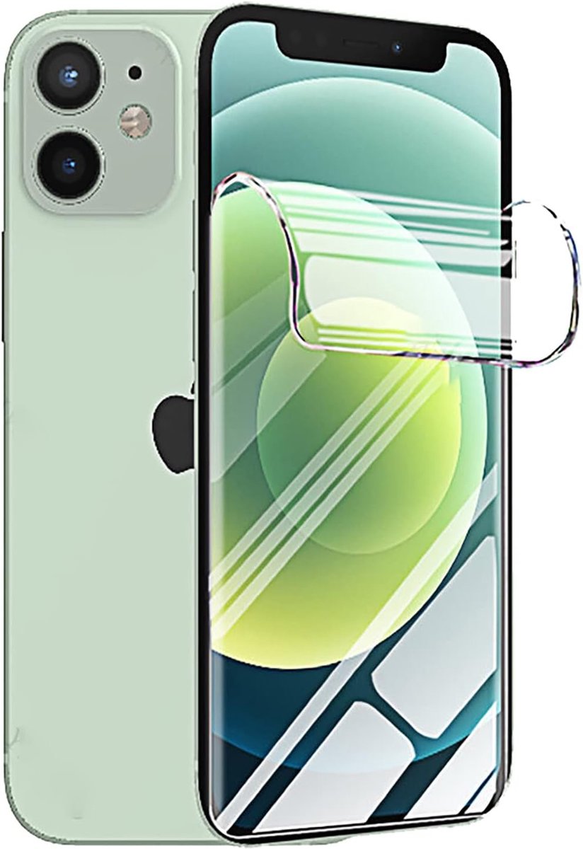 [2 stuks] Hydrogel displaybeschermfolie voor iPhone 12 mini (5,4 inch), [HD] beschermfolie van transparant zacht TPU [geen gehard glas]