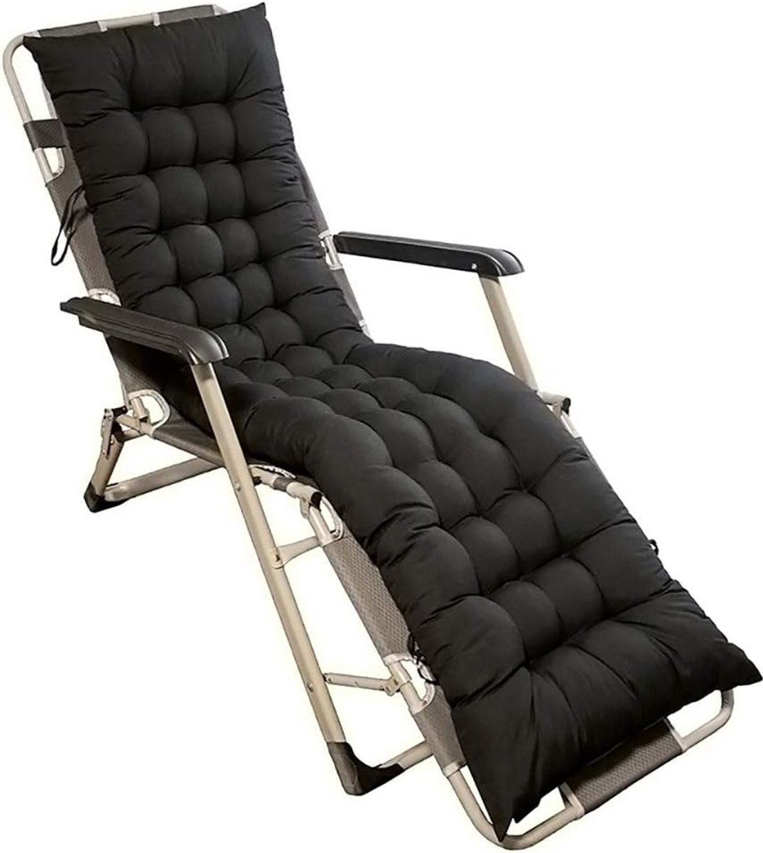Kussentjes, Portable Patio Rocking Stoelkussen, Voorzitter Pad Mat Met Soft Foam Core (1 Pack),Black,48x125cm