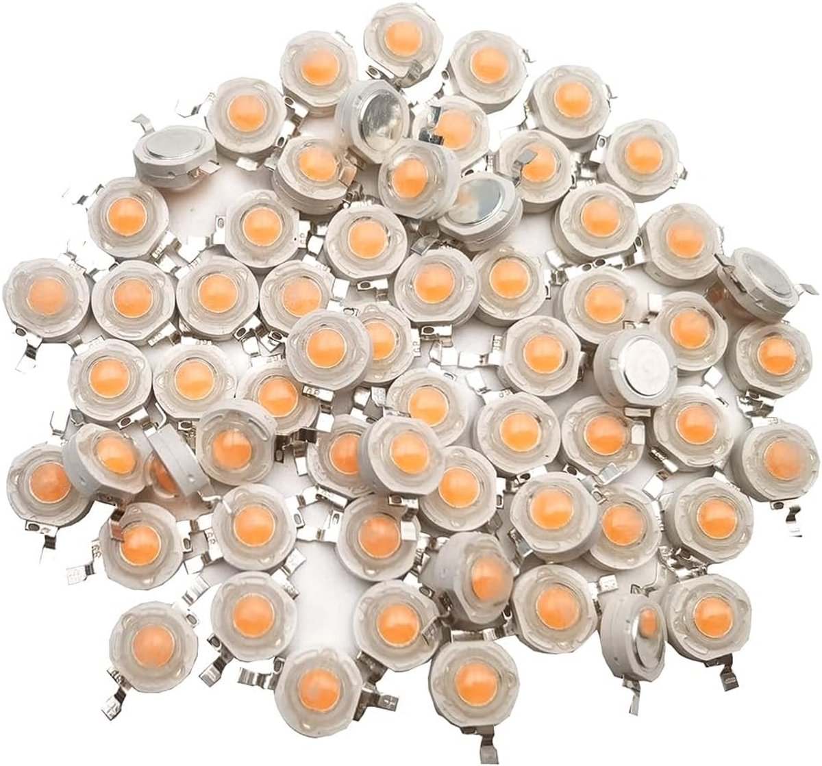 50 stuks High Power Led Chip on Board 3W Volledig spectrum 380-840nm 700mA/DC 3V - 3.4V/3 Watt Superheldere intensiteit SMD COB lichtemitterende componenten diode 3 W lamp DIY verlichting