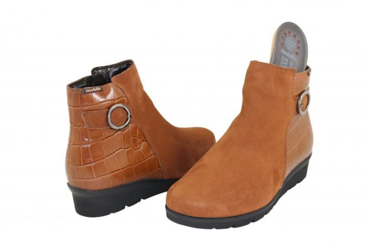 Mobils Korte laarzen plat - Mephisto mobils nelcia hazelnut nicosia