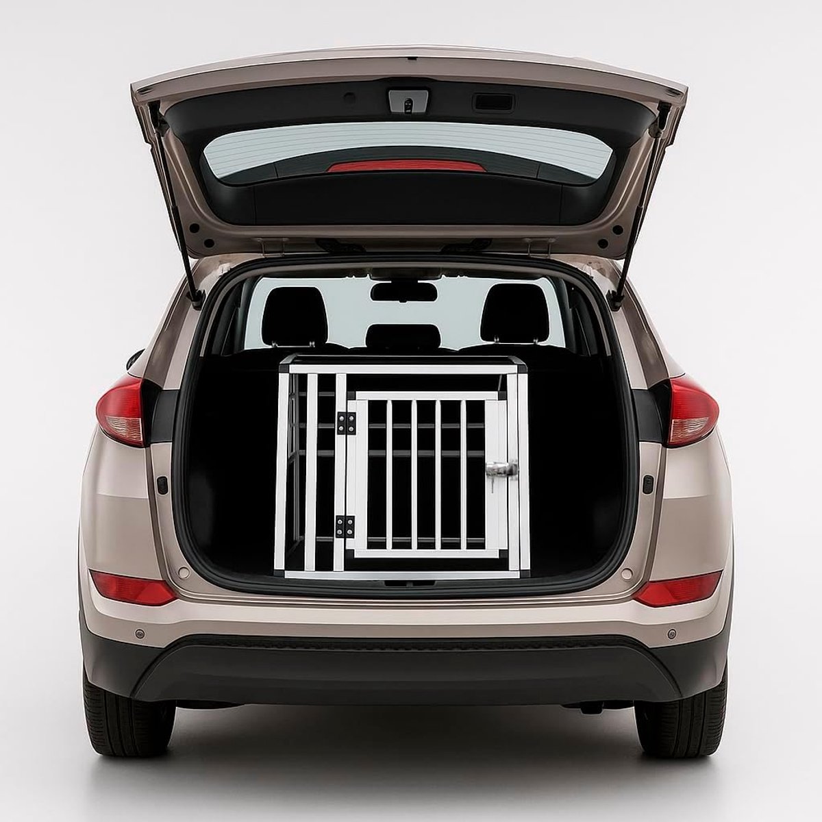 Hondenbench voor Auto - Hondenkooi met Deur en Vergrendeling, Licht en Duurzaam, Compact Ontwerp, Snelle en Eenvoudige Montage, Gemakkelijk Schoon te Maken, Ruim en Comfortabel, (50×60×50 cm)