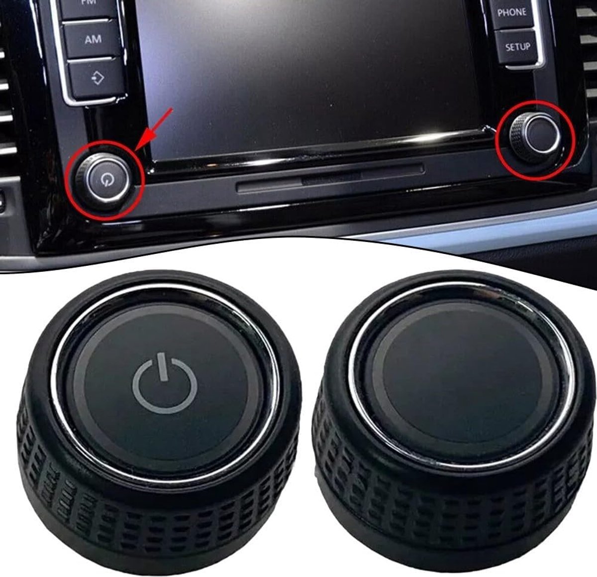 Draaiknop, Auto Radio Knop Schakelaar Knop Draaiknop Vervanging Voor Golf 6 Voor Skoda 6C0919603 (1 Stuk Rechts)