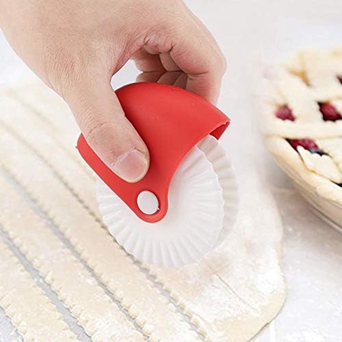 Deeg Cutter Pasta Maker Handleiding Noodle Rooster Cutter Roller Gebak Snijwiel/Krimpwiel Multifunctioneel (Snijwiel)