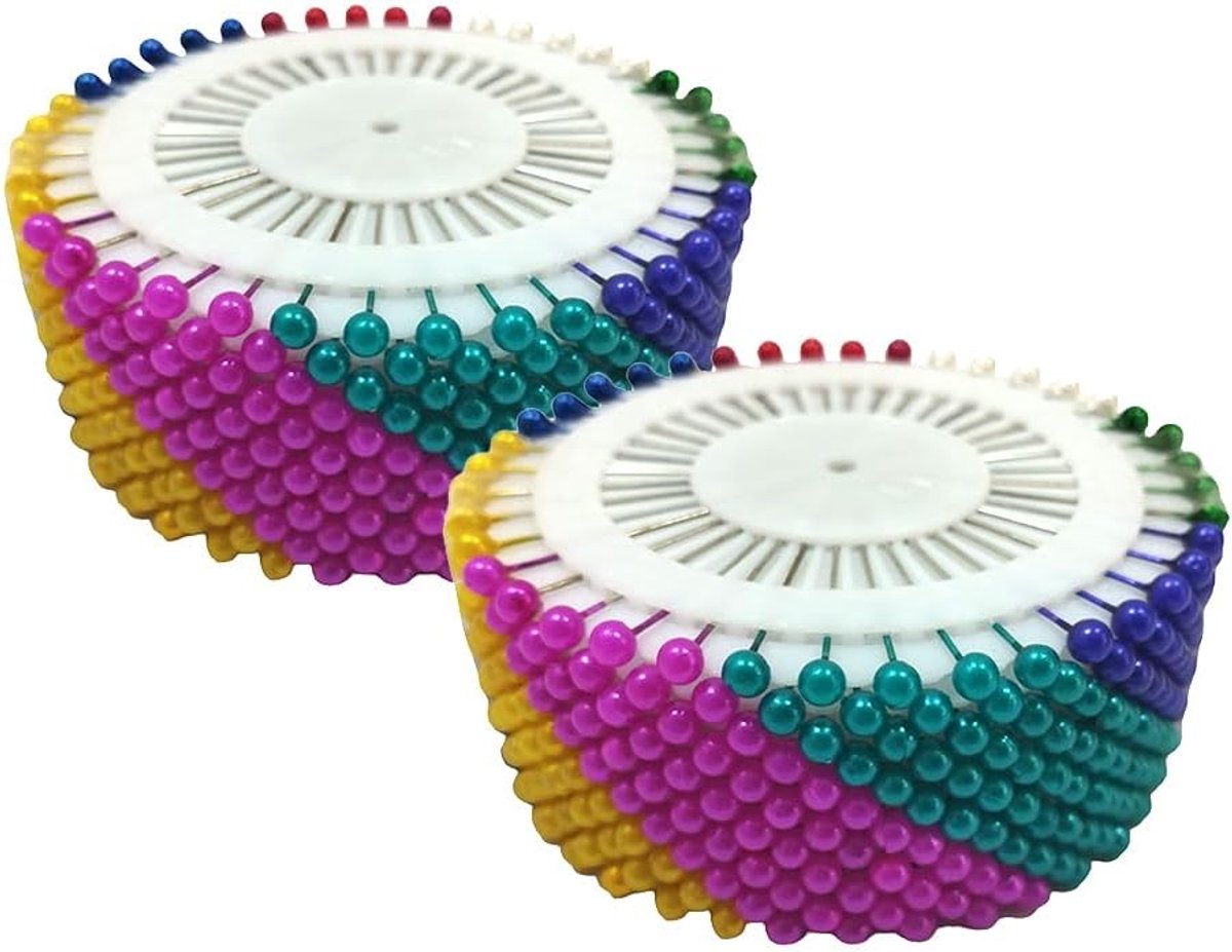 960 stuks spelden met ronde kop, kleurrijke kogelkopspelden, spelden om te decoreren, strikspelden voor bruiloften, naainaalden (kleuren, 2)