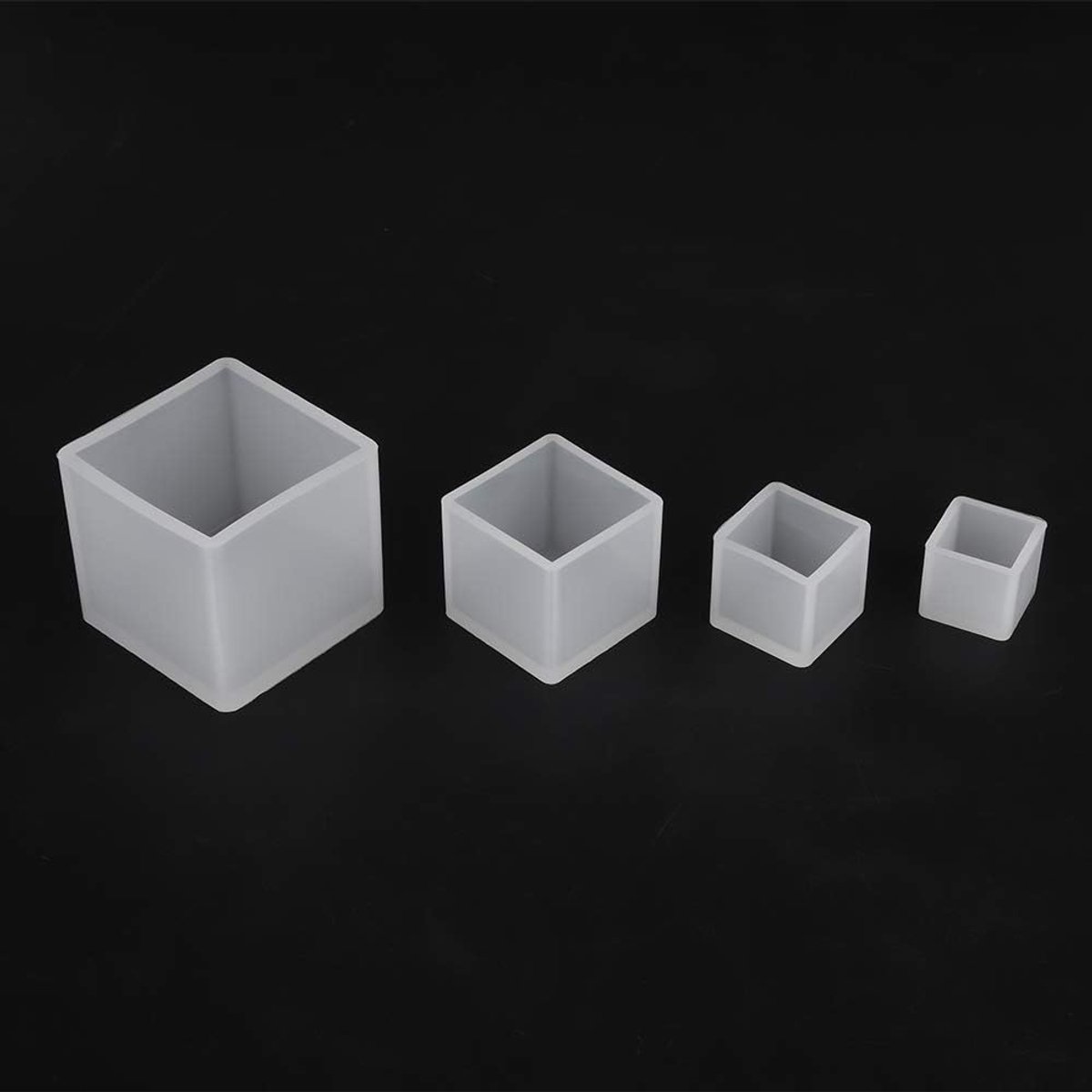 4 stuks epoxyharsvormen, liquid molds, square blocks, anti-stick resin molds, transparant, for DIY, crystal ornaments, handwerk