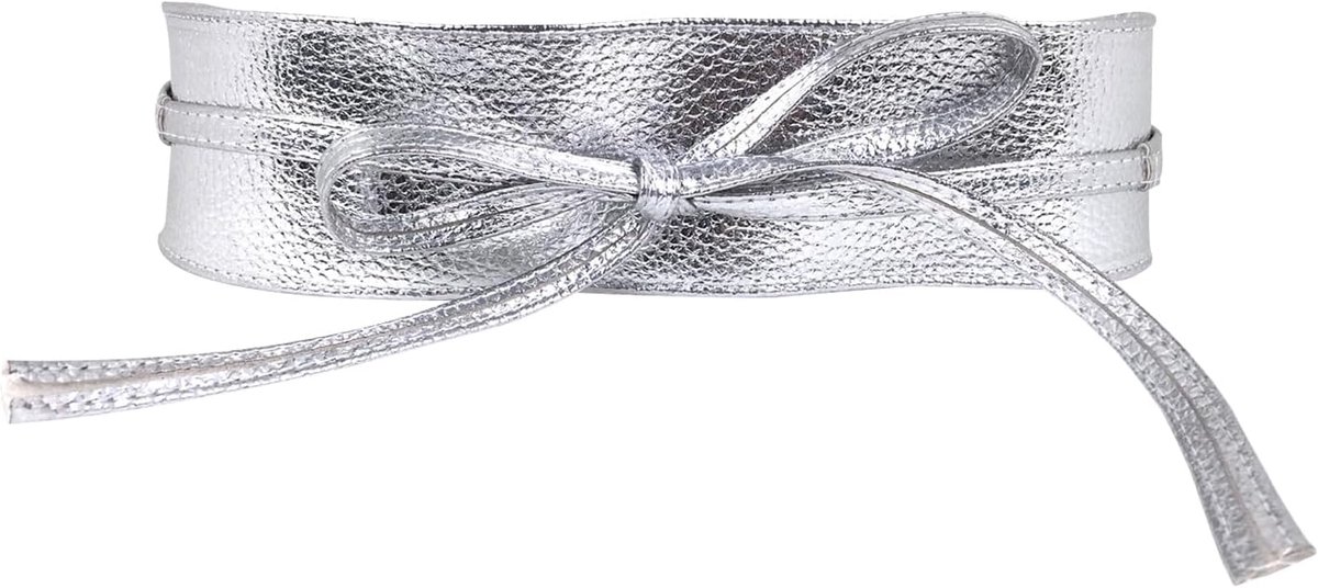 1 Stuk Damesriem, Gouden Strikriem, Leren Riem, Kledingaccessoires, Elastische Damesriem, Goud, Lengte 220 cm, Breedte 6,5 cm