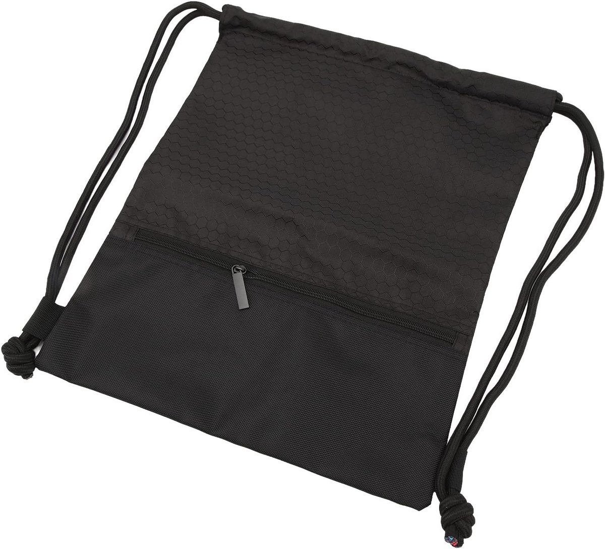 Rugzak met Trekkoord Rugzak met Trekkoord Zwarte Rugzak met Trekkoord Waterbestendige Draagtas Waterdichte Sportsporttas voor Heren Dames 44X36Cm