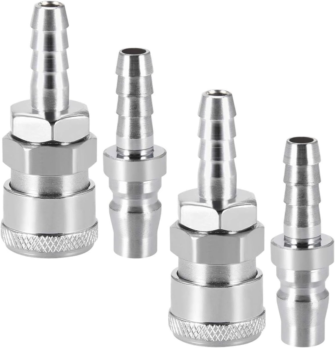 4 stuks mannelijk vrouwelijk 8 mm koperen gasslang met snelsluiting aansluiting caravan BBQ SH+ PH, caravan en grill