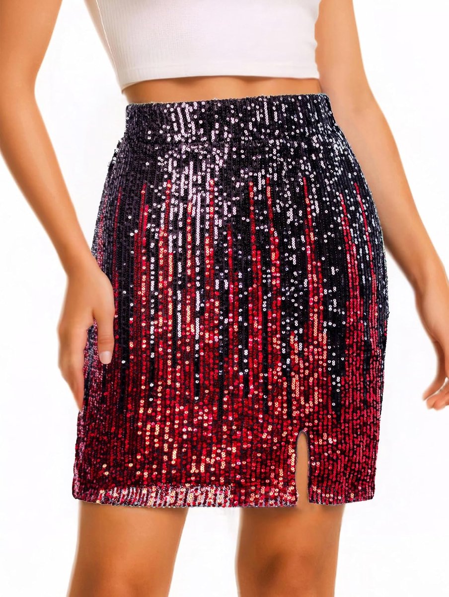 Rok Sprankelende Hoge Taille Elastische Bodycon Mini Rokken Party Night Out Clubwear voor Vrouwen
