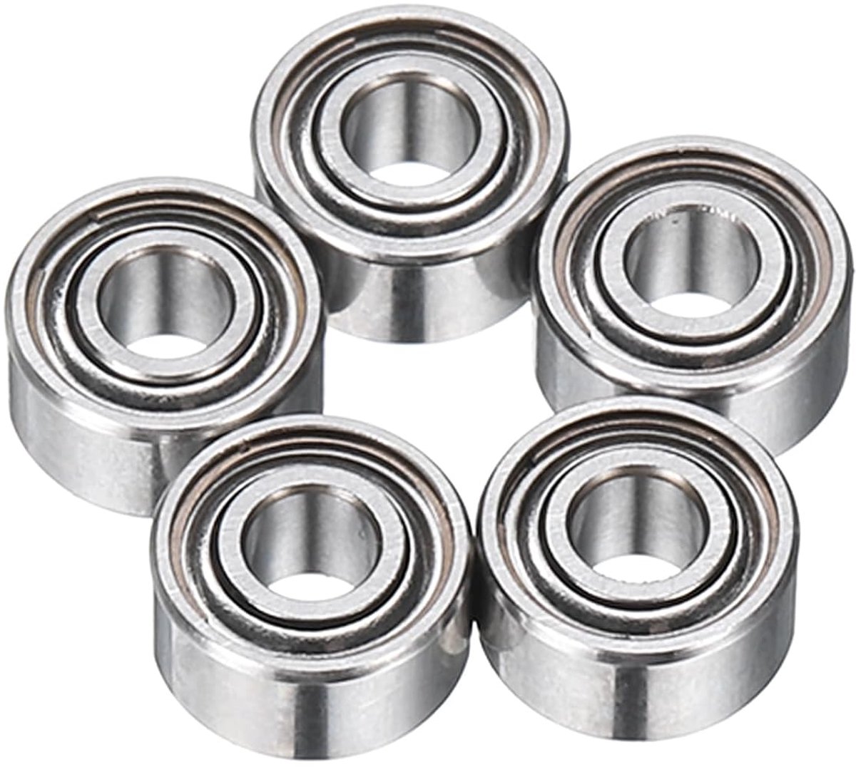 Groefkogellagers MR52ZZ 2 x 5 x 2,5 mm miniatuur lagers van verchroomd staal dubbel afgeschermd precisielagers, P5 (ABEC 5)