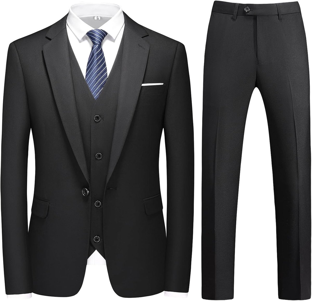 3-delig pak business smoking pak met één knop voor mannen smoking klassieke blazer vest broek set