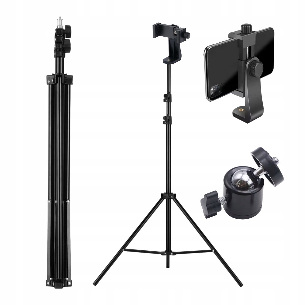 Statief met Telefoonhouder - 150cm Hoog, 360° Draaibaar