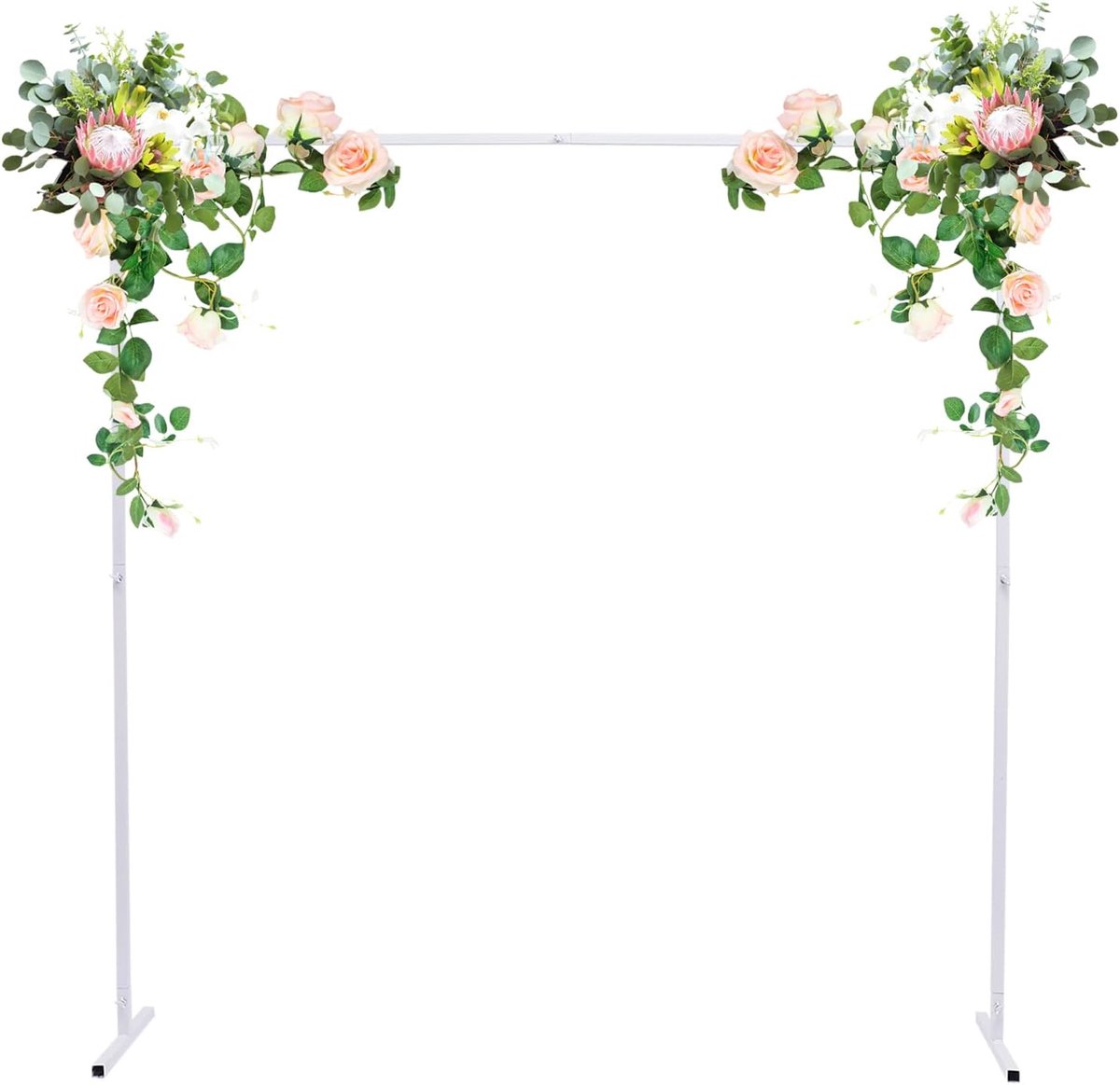2 x 2 m bruiloftsboog ballonboog ballon bruiloft standaard ark metalen rekwisieten boog vierkant bruiloft ceremonie bloemenstand voor verjaardagsfeest, bruiloft, tuindecoratie achtergrond wit