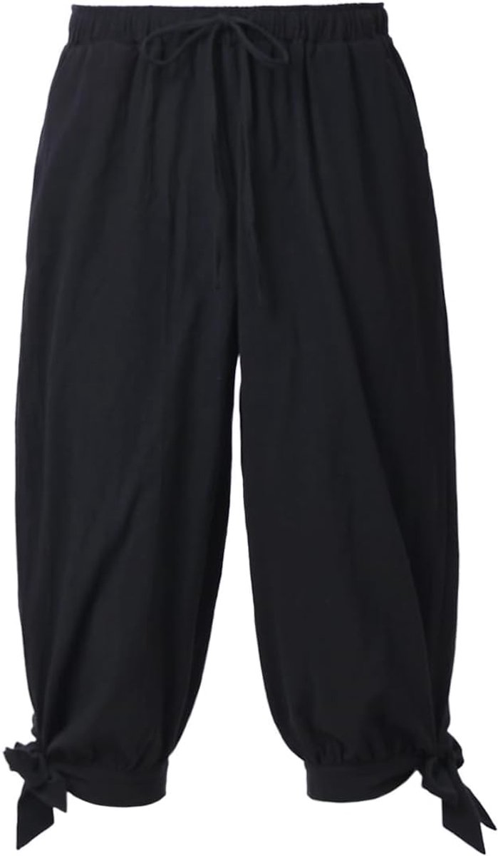Piratenbroek voor heren, Viking, middeleeuws, renaissance, piratenkostuum, kalfsgestreepte broek