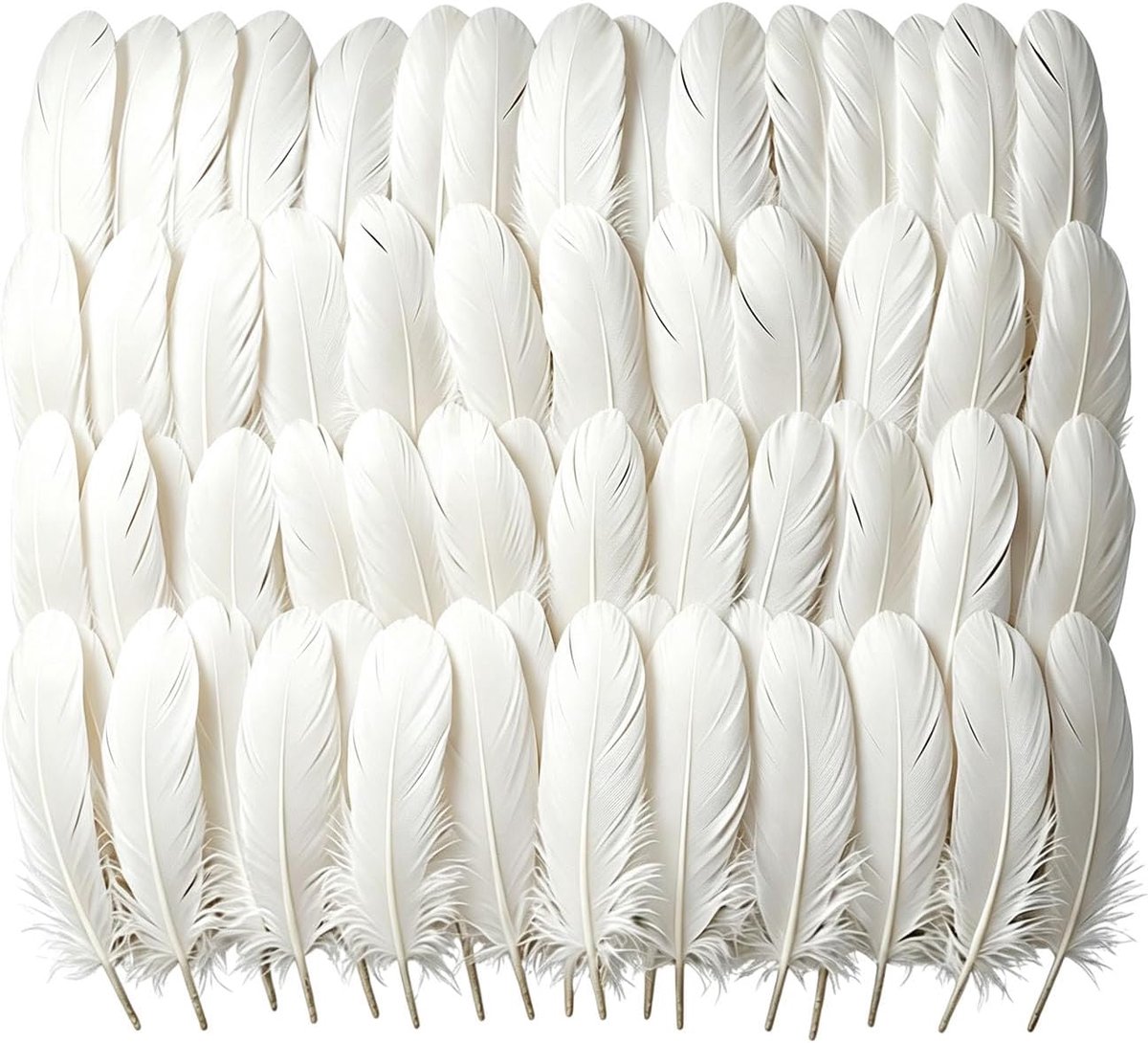 100 stuks 16-20 cm witte natuurlijke ganzenveren decoraties materialen voor doe-het-zelf bloemen vleugels kunst ambachten bruiloft feest kleding tas dromenvanger shuttle