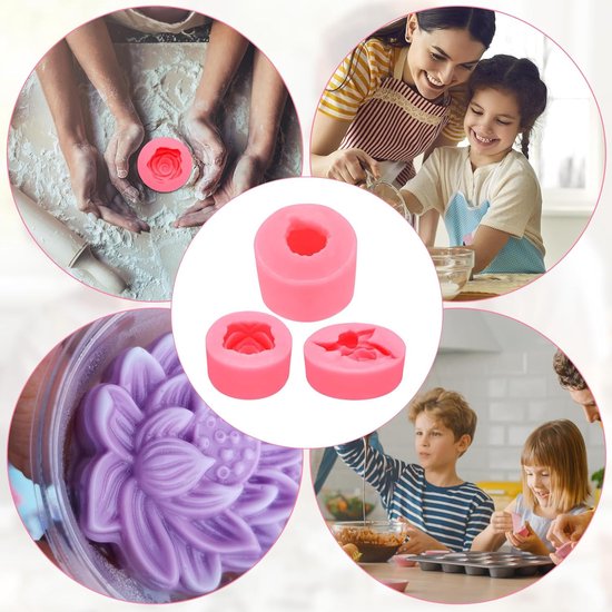 Vormen, 3 stuks, gietvormen, bloembal, siliconen gietvorm, bloemenbal, siliconen gietvorm, bloemen, kaarsvormen, pioenroos, 3D-kaarsvormen om te gieten, voor doe-het-zelf handwerk — afbeelding 5