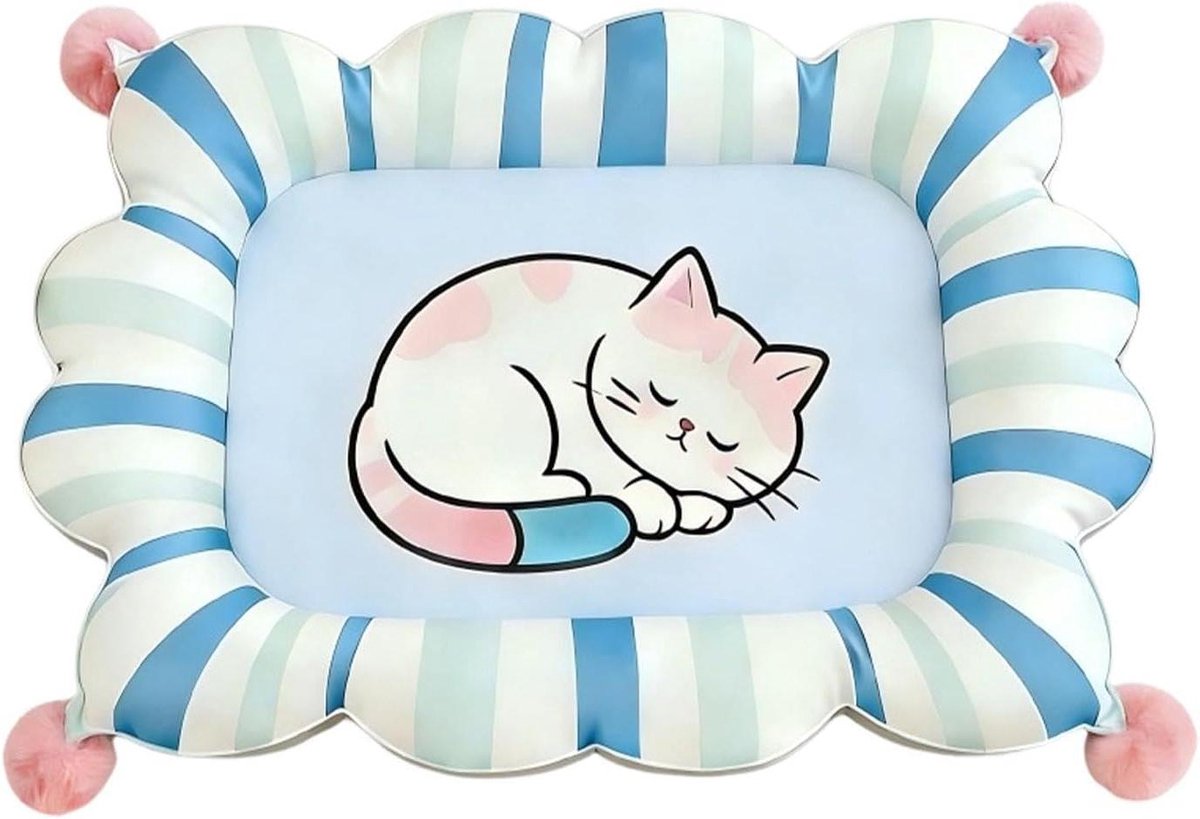 Koelmat Katten - Huisdier Slaapmat - Zomerse Koelte - Snelkoel Ontwerp - 58 x 42 cm - Blauw