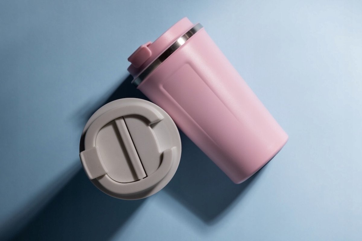 Luxe Zilver Roze Thermosbeker 510ml - Stijlvol & Warm