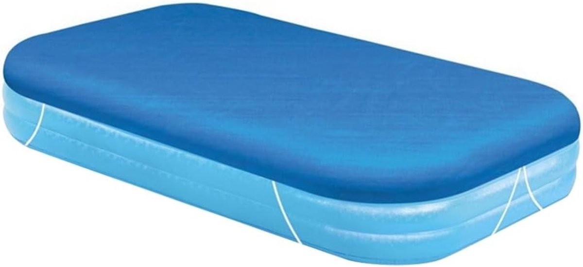Rechthoekige opblaasbare zwembadafdekking, geschikt voor zwembaden van 305 cm x 183 cm, bovengrondse zwembadafdekking, stof- en waterdichte zwembadafdekking voor buitenzwembaden in de achtertuin