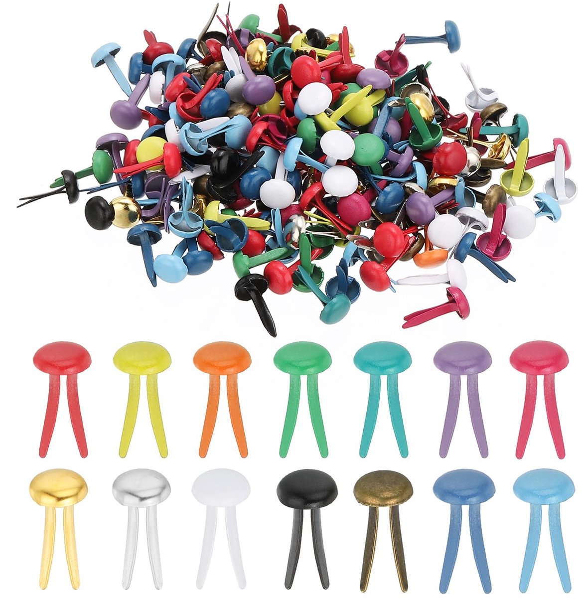 200 Stuks Mini Brads 5 x 9 mm Metalen Krammen voor Scrapbooking en Handwerk