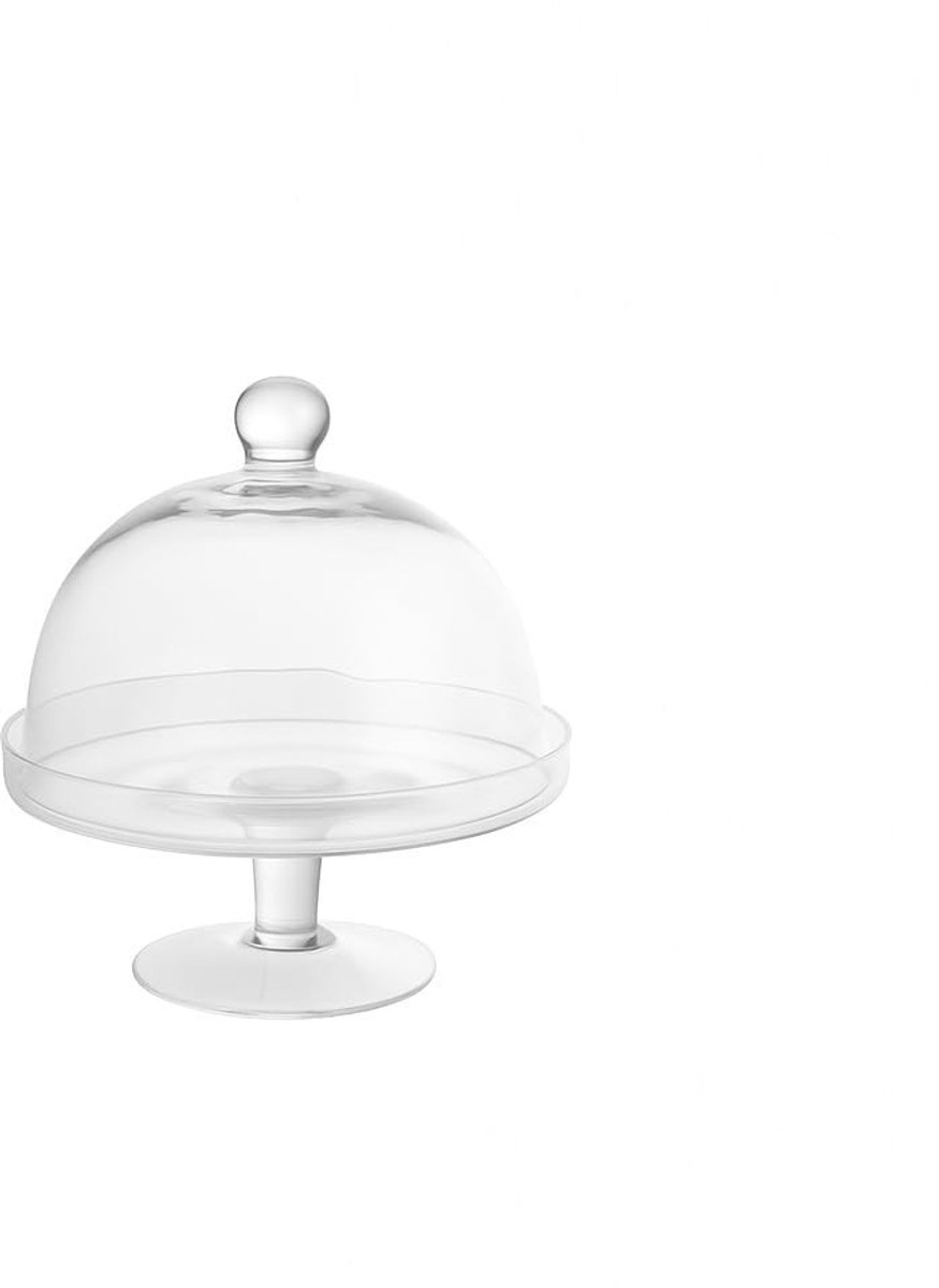 Elzusha - Glazen Stolp met Plateau - Mondgeblazen Design - Transparant 25x25x25 cm