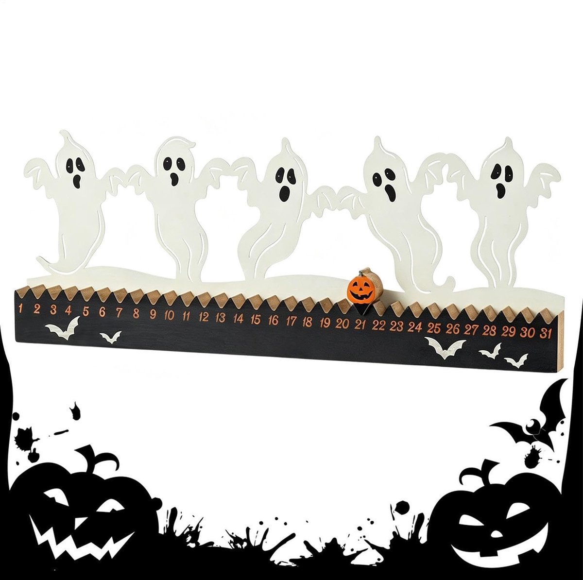Elzusha - Houten Aftelkalender voor Halloween Decoratie