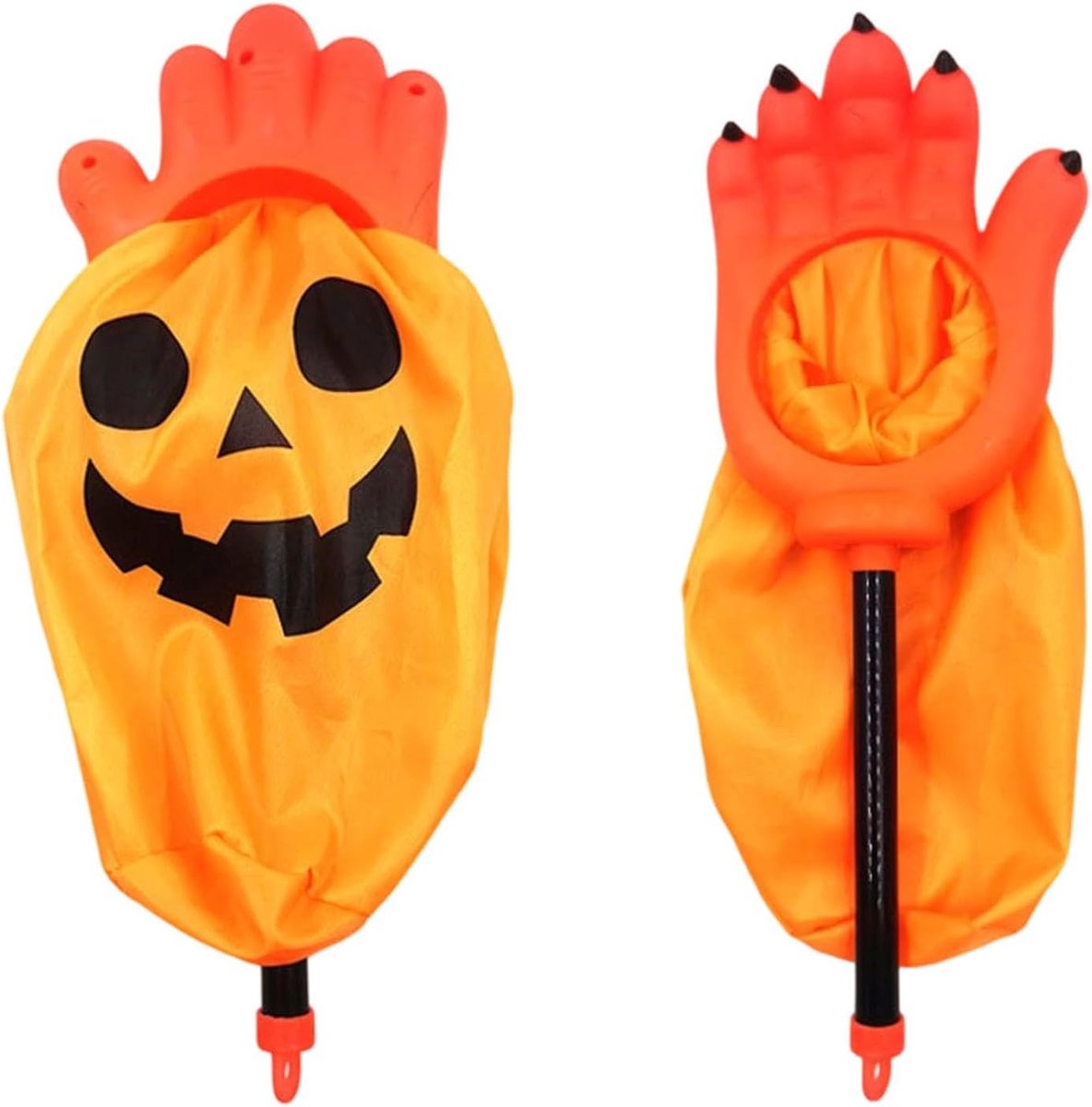 Halloween snoepzak - met handvat- Pompoenpatroon - Herbruikbare nylon tas - Trick or Treat - Kinderformaat