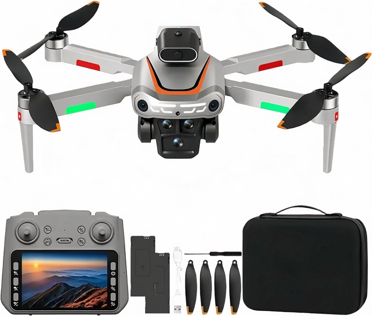 SNJY® Drone met Camera - Drone voor Volwassenen - Drones voor Kinderen - 1080P - 3D-Flip - Grijs