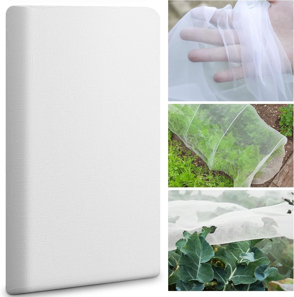 Fijnmazig insecten- en vogelbeschermingsnet voor tuinplanten, groenten en bloemen - 2,5 x 10 meter, ideaal voor groentebedden en fruitplanten