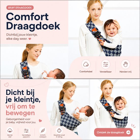 Baby Sling Carrier - Baby Sling - Mijn Hummeltje Draagdoek - Draagdoek Baby - Draagzak Baby - Sling Carrier - Baby Carrier - baby carrier for 0-6 months — afbeelding 5