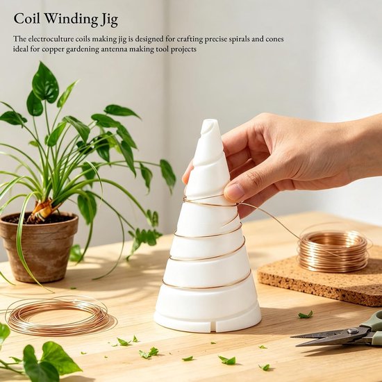 2 STKS Coil Winding Jig, Koperdraad Antenne Jig Spiraal Antenne Maken Kegels Air Plant Houder Tool Groenten Tuin Tool Voor Elektrocultuur Tuinieren — afbeelding 2