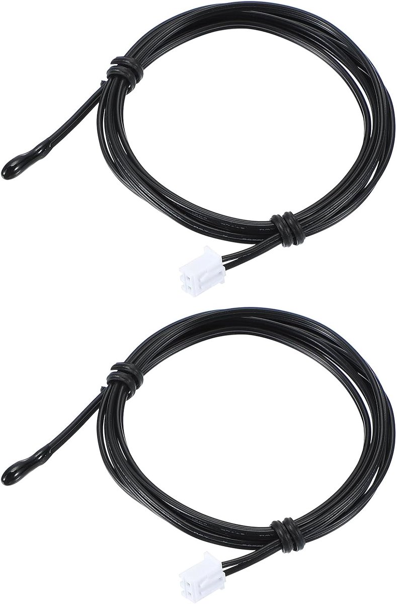10K NTC Temperatuursensor, 2 stuks 39 Inch 1% 3950 Waterdichte Epoxy Temperatuursensor Probe Temp Sensor Digitale Temperatuur Zender Uitbreiding voor Airconditioner Koelkast