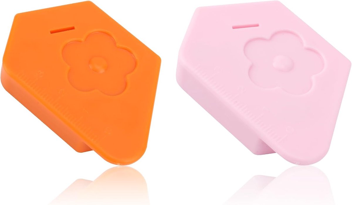 2 Stuks Magnetische Naadgeleider voor Naaimachine, Multifunctioneel Polygoon Zoomgeleider met Schaal Universeel Naaimachinegeleider Naaimachine-Accessoires (Oranje, Roze)