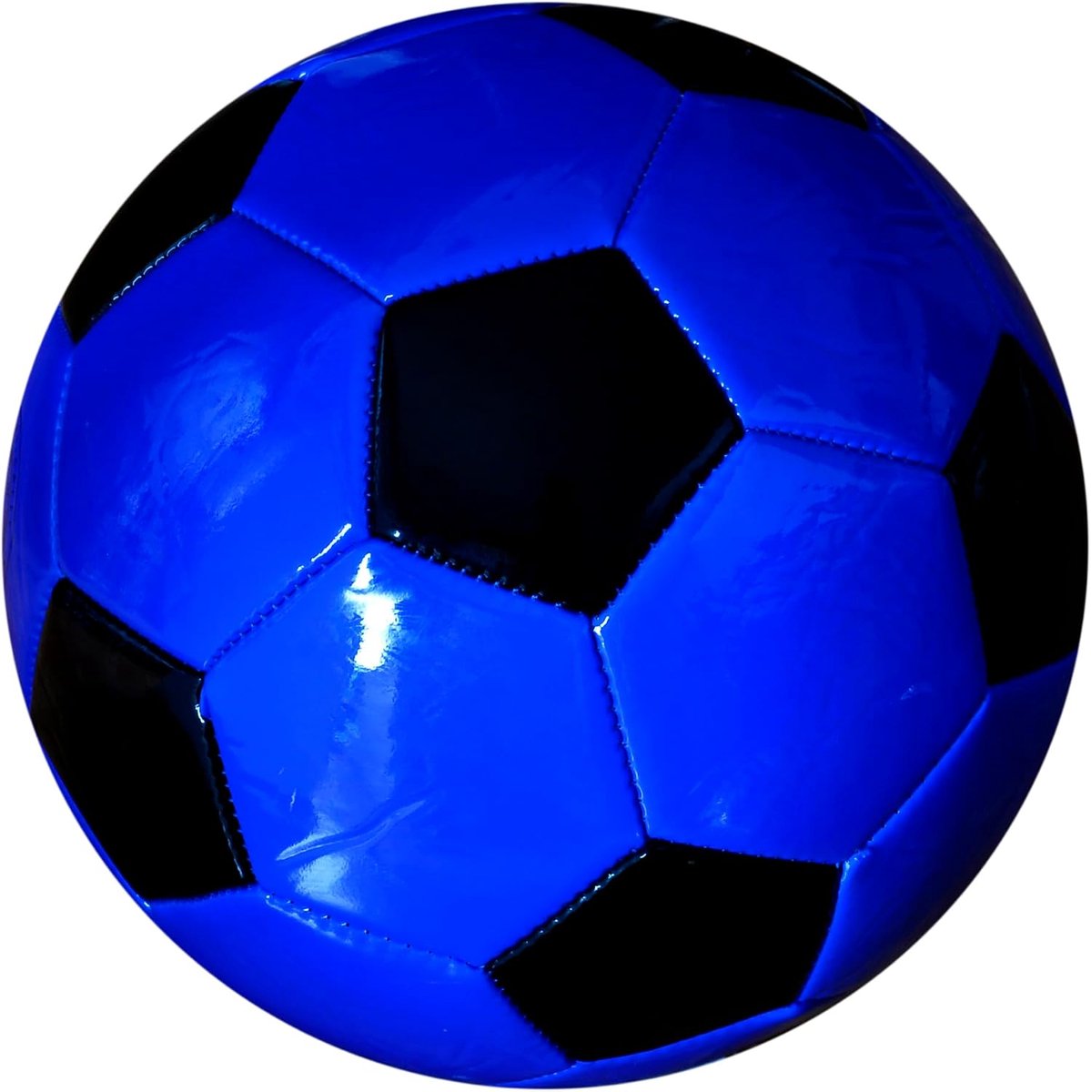 Voetbal voor training of spel, maat 5, zwart en lichtblauw