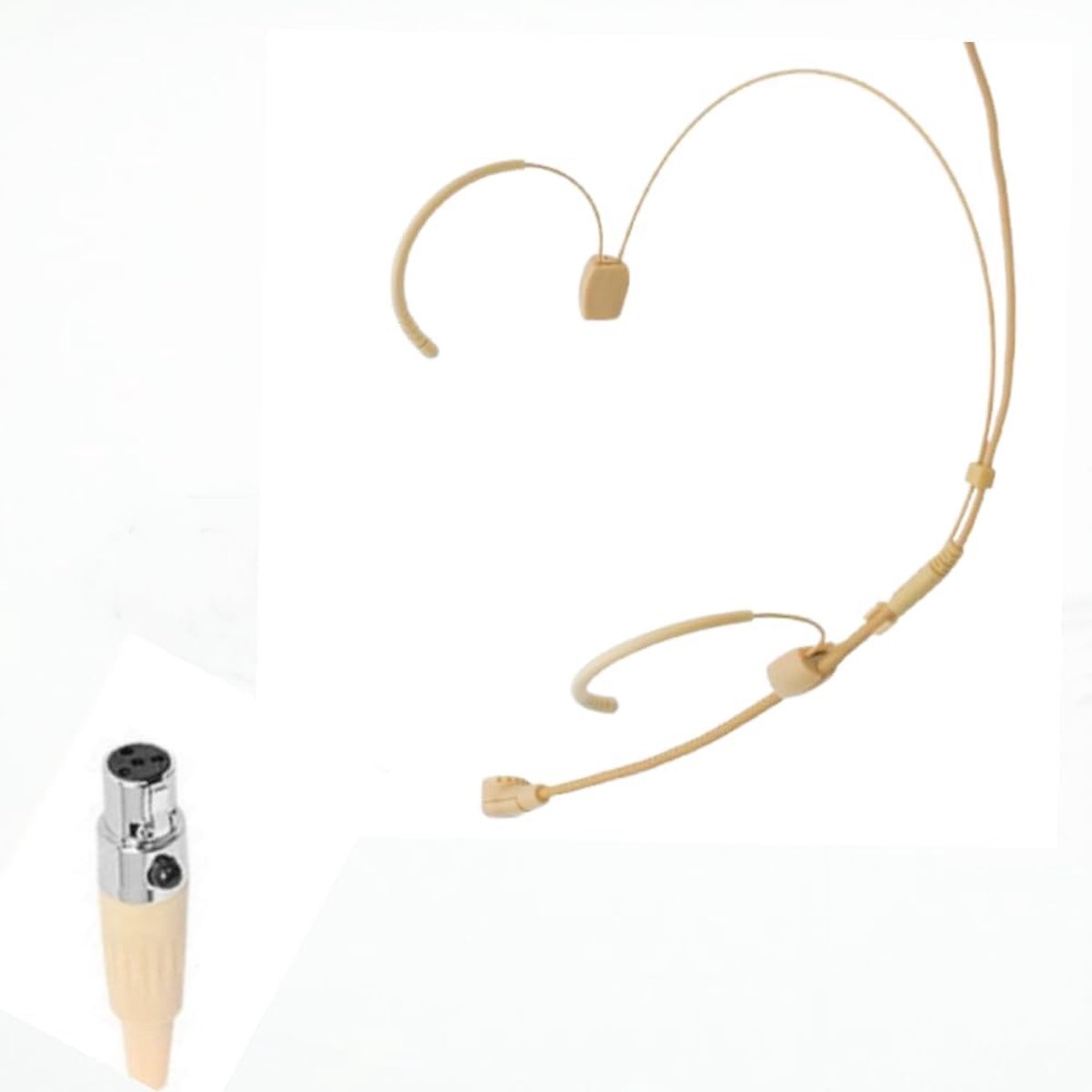 Over Ear Headset Microfoon Ear Hook Headphpne Microfoon Verborgen Mic Compatibel met Shure Draadloze Systeem Bodypack Zender, 1.2m Kabel, en Voorruit (4 Pin Mini XLR TA4F)