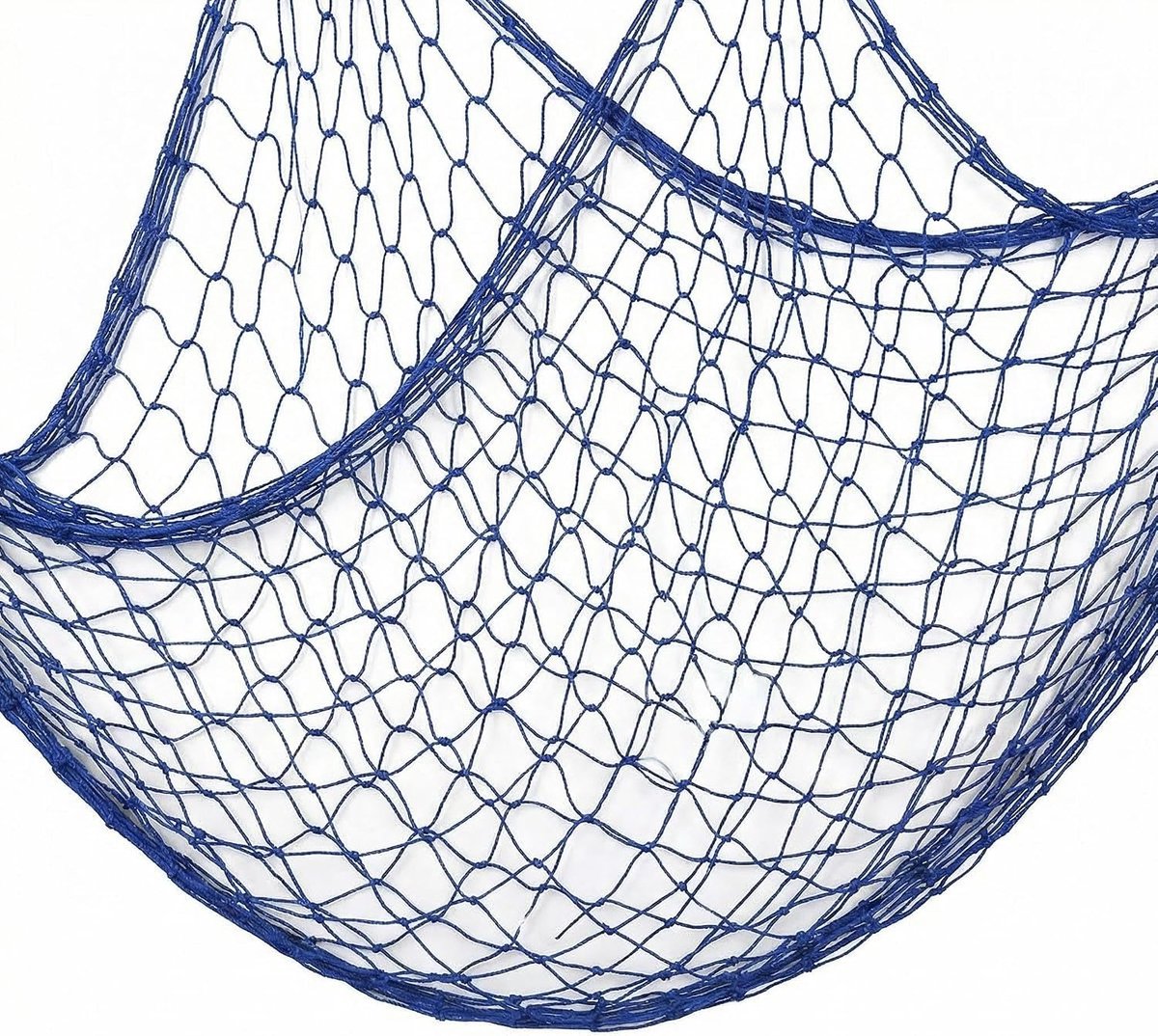 150 cm x 200 cm, visnet wandtapijt, visnet decoratie groot, deco mesh, maritieme decoratie, decoratieve wand (diepzeeblauwe schelpstijl)