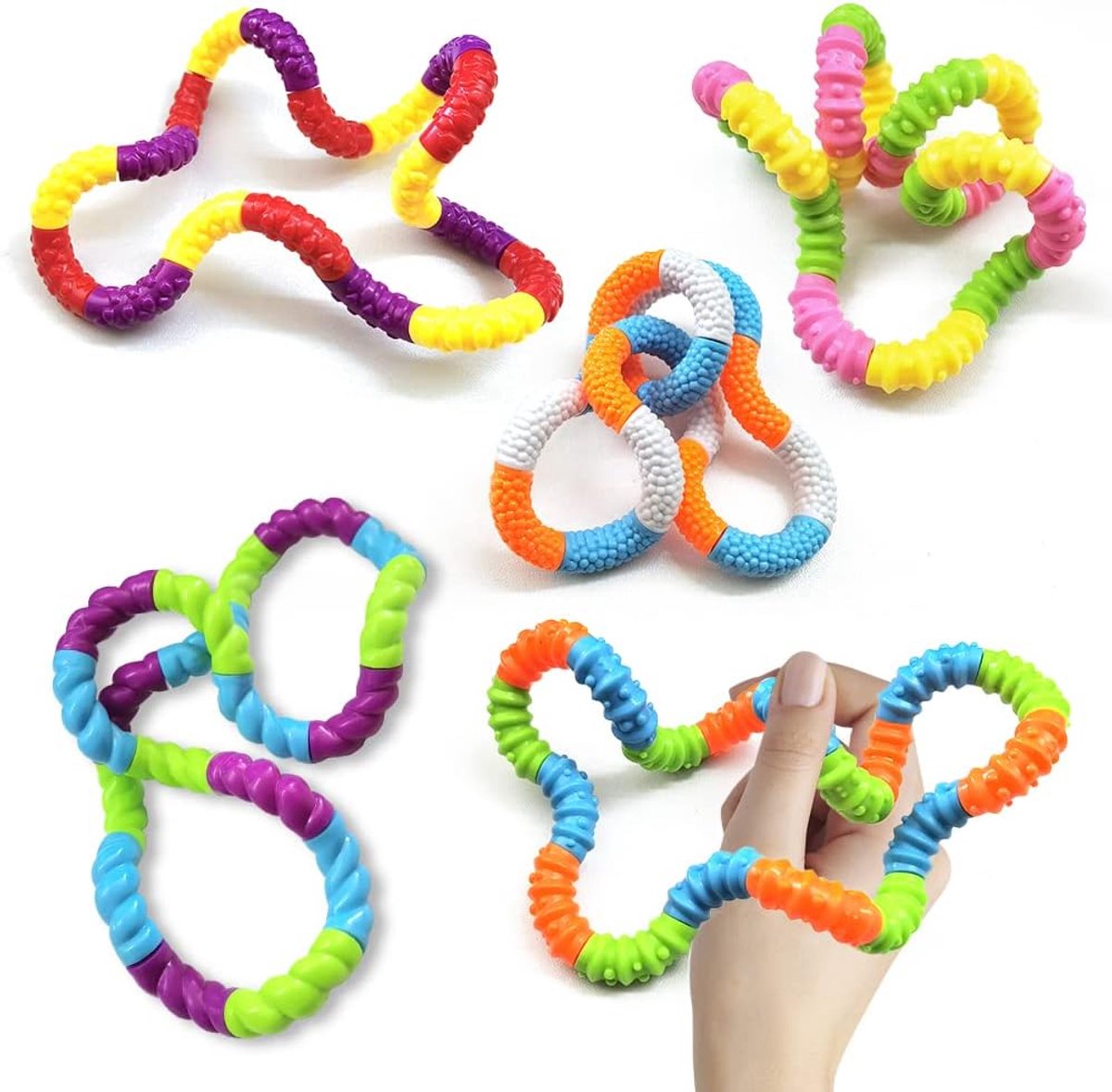 Fidget Twister handspeelgoed, wikkelspeelgoed, stressvermindering, twister fidget-speelgoed, hand-oog coördinatiespeelgoed, autisme, 5 stuks