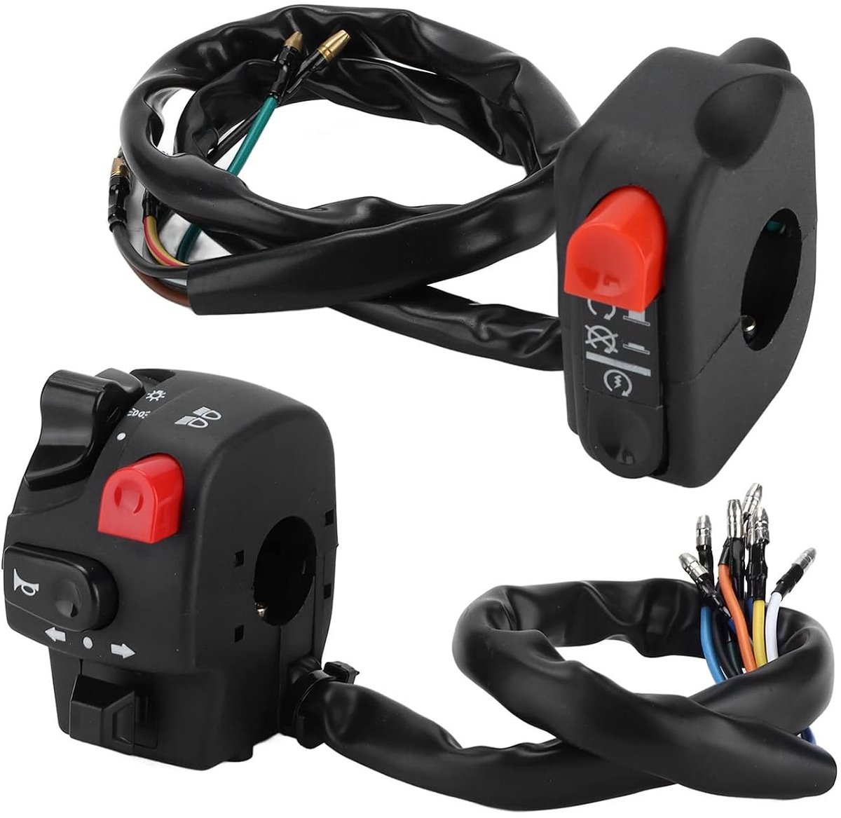 22 Mm Motorfiets Links Rechts Stuurcontroller voor Claxon Elektrische Start Mistlamp Waterdicht Hoog en Stuurcontrollerschakelaar Stuurschakelaar Motorfiets