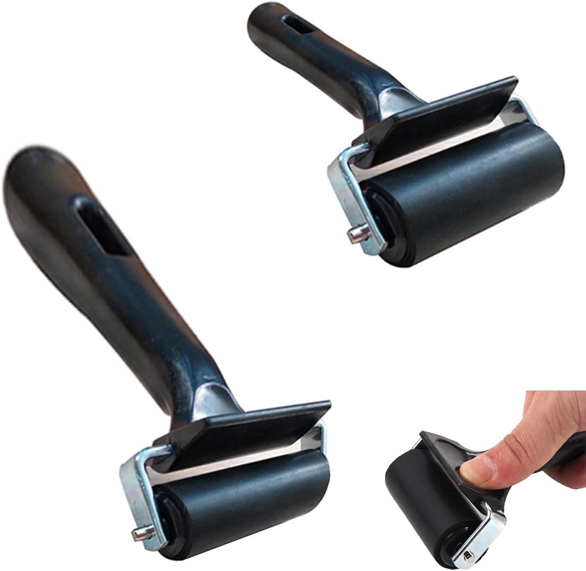 2 Stuks Rubber Roller, Rubber Brayer Roller, Aandrukroller, Rollen Kunnen Worden Gebruikt voor het Schilderen en Decoreren van Meubels, Houtproducten