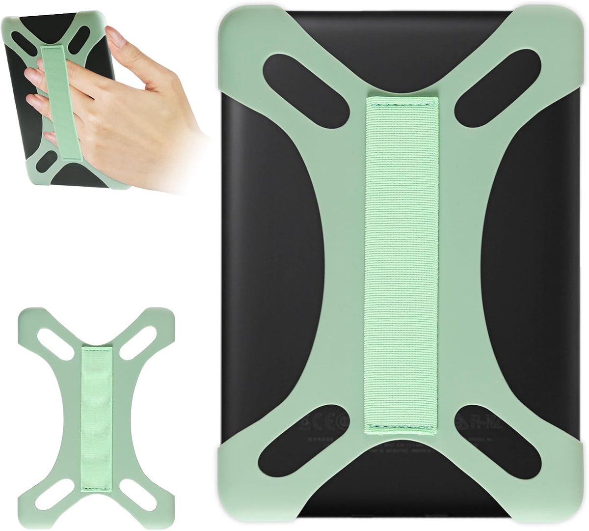 Universele handriem voor 6-7 lnch kindle eReader, Compatibel Kobo/PocketBook/Tolino/Sony/Paperwhite/Nook eReader, voor 6", 6", 6", 7" eReader met hoge Elasticiteit Handriem, Groen