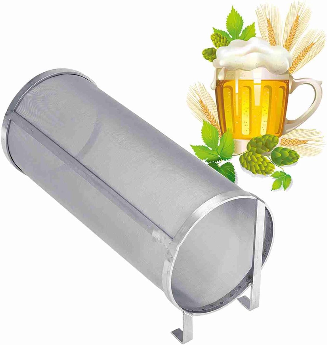 Roestvrij staal, 300 micron, zelfgemaakte hopmaasfilter, herbruikbaar brouwhopfilter voor thuisbrouwerij, keuken, horeca (15 x 35 cm)