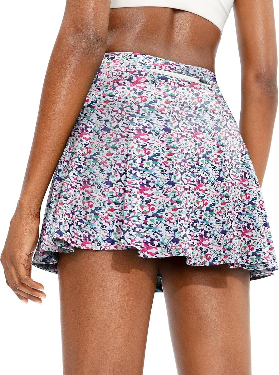 Dames plissé-tennisrok met broek eronder, hoge taille, atletische skorts met zakken, perfect voor zomersporten, wandelen, hardlopen