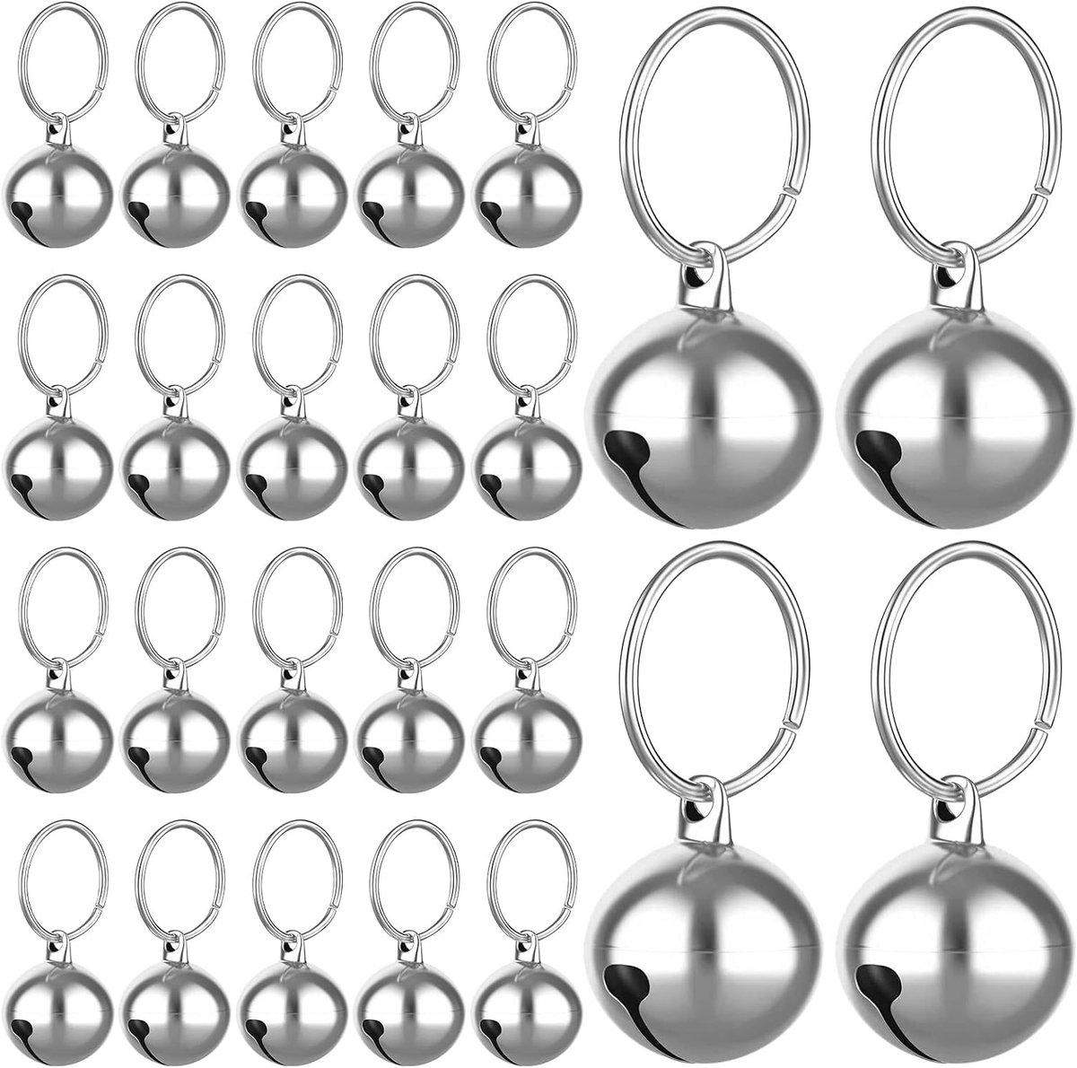 24 stuks metalen jingle bells, honden- en kattenhalsband, bel met gespen, luide hanger, huisdieraccessoires, verlies geen trainingsbedels voor huisdieren